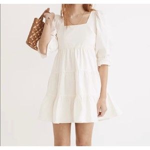 NWT Madewell Women's Dress Lizzie Poplin Babydoll size 14W
